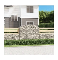 Arched Gabion Basket 59.1"x19.7"x47.2"/55.1" Galvanized Iron