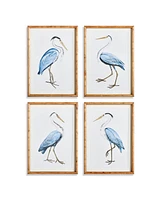 16.5"W x 1"D x 23.5"H Elegant Blue Heron Framed Wall Art Set of 4