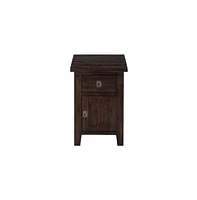 Kona Grove Distressed Rustic Solid Acacia Cabinet Chairside End Table