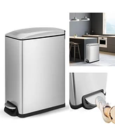 12 Gal/ 45 Liter Slim Stainless Steel Step-on kitchen Trash Can