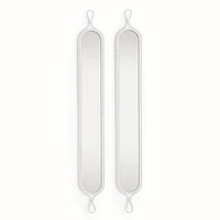 58.5"H x 0.75"D x 7.75"W Silver Framed Tall Narrow Full Length Wall Mirrors Set of 2