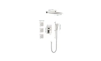 Shower System with Shower Head, Hand Shower, Slide Bar, Bodysprays, Shower Arm, Hose, Valve Trim, and Lever Handles