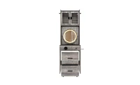 Small Vanity Desk with Mirror and Led Lights – Compact Makeup Table Charging Station, Storage Shelves