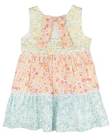 Rare Editions Baby Girls Colorblock Eyelet Dress