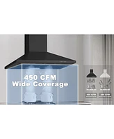 36-in 450-cfm Convertible Black Wall-Mounted Range Hood