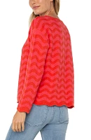 Liverpool Los Angeles Women's Boat-Neck Scalloped-Hem Sweater