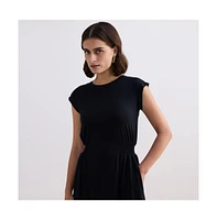 Short Dress With Smocking Side Detail