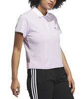 adidas Women's Summer Embroidered Logo Zip Polo T-Shirt