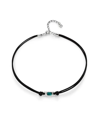UNOde50 Green Crystal Leather Necklace