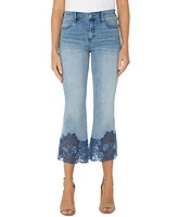 Liverpool Los Angeles Women's Hannah Crochet Hem Crop Jeans