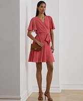 Lauren Ralph Lauren Women's Crinkle Georgette Surplice Dress