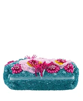 Nina All Over Beaded Flower Frame Clutch