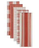 Design Imports Asst Everyday Cotton Dishtowel 5 Pack Set, 18" x 28"