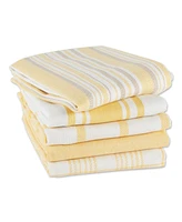 Design Imports Woven Cotton Dishtowels 5 Pack Set, 18" x 28"
