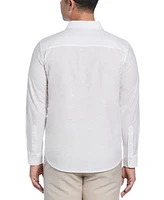 Cubavera Men's Classic-Fit Tucked Panel Linen-Blend Button-Down Shirt