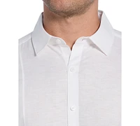 Cubavera Men's Big & Tall Linen Blend Tuck Panel Long Sleeve Button-Down Shirt