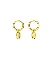 and Now This Silver Gold Heart Drop Hoop Earrings