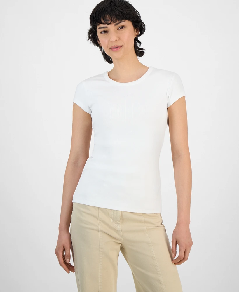 Boss Orange Women's Crewneck Cutout-Back Cap-Sleeve Top