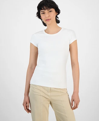 Boss Orange Women's Crewneck Cutout-Back Cap-Sleeve Top