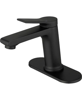 Single Hole Single-Handle Bathroom Faucet in Matte Black