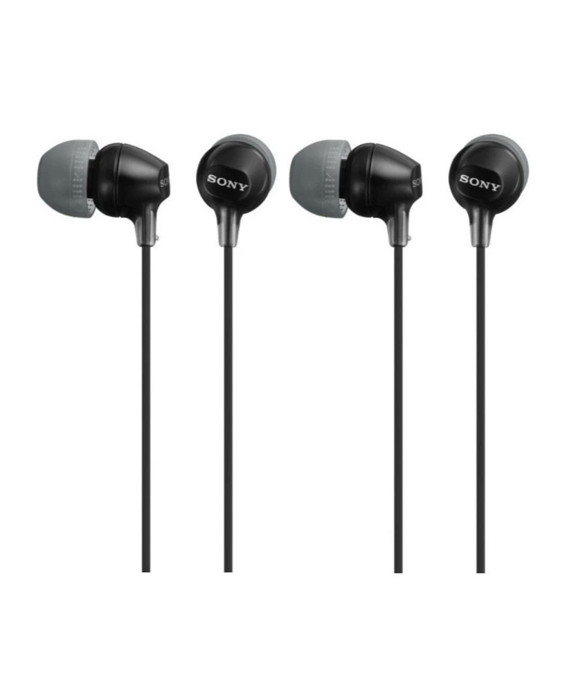 Sony Mdr-EX15LP Fashion Color EX Series In-Ear Earbud Headphones (Black, 2-pack)