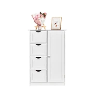 Single Door Bathroom Storage Cabinet with 4 Drawers for Bathroom or Home Organization