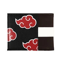 Naruto Men's Akatsuki Pu Applique Nylon and Pu Bifold Wallet