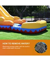 JumpOrange Commercial Grade Inflatable 18' Rainbow Cloud Super Party Water Slide, 100% Pvc Vinyl With Air Blower