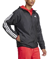 adidas Men's Essential Three-Stripes Woven Windbreaker