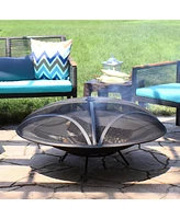 Replacement Steel Fire Pit Bowl with Round Spark Screen