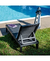 5-Position Outdoor Adjustable Chaise Lounge Chair - Uv- and Weather-Resistant Polypropylene Resin - Wood-Look Design