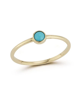 Rachel Zoe Fine Jewelry 14K Gold Solitaire Turquoise Ring