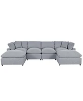 Modern Large U-Shape Sectional Sofa, 2 Chaise with Removable Ottomans for Living Room