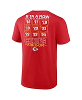 Fanatics Men's Red Kansas City Chiefs Nine-Straight Afc West Division Champions Big Tall T-Shirt