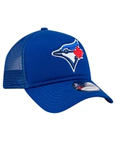 New Era Men's Royal Toronto Blue Jays 9FORTY A-Frame Trucker Adjustable Hat