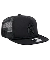 New Era Men's Black New York Yankees Tone Foam Meshback Golfer Snapback Hat