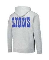 Mitchell & Ness Men's Heather Gray Calvin Johnson Detroit Lions Hall of Fame Player Graphic Pullover Hoodie