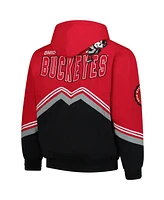 Mitchell & Ness Men's Scarlet/Black Ohio State Buckeyes Throw It Back Retro Full-Zip Windbreaker Jacket