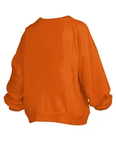 Pressbox Women's Texas Orange Longhorns Big Aug Script Janice Oversized Pullover Sweatshirt