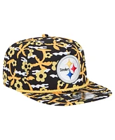 New Era Men's Black Pittsburgh Steelers Wakey Wakey Golfer Snapback Hat