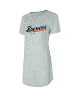 Concepts Sport Women's Gray Denver Broncos Petition Knit Nightshirt