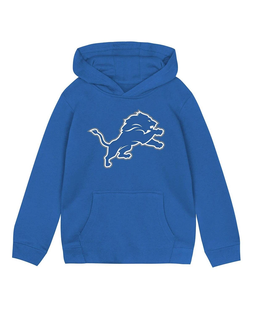 Outerstuff Toddler Blue Detroit Lions Logo Pullover Hoodie