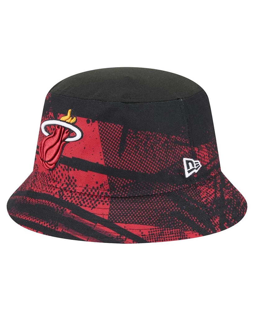 New Era Men's Black/Red Miami Heat Tip-Off Bucket Hat