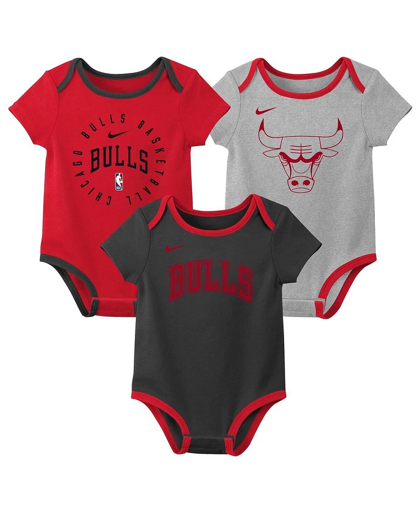 Nike Baby Boys and Girls Chicago Bulls Three-Pack Bodysuit Set