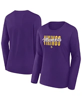 Fanatics Women's Purple Minnesota Vikings Long Sleeve Scoop Neck T-Shirt