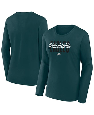 Fanatics Women's Midnight Green Philadelphia Eagles Long Sleeve Scoop Neck T-Shirt