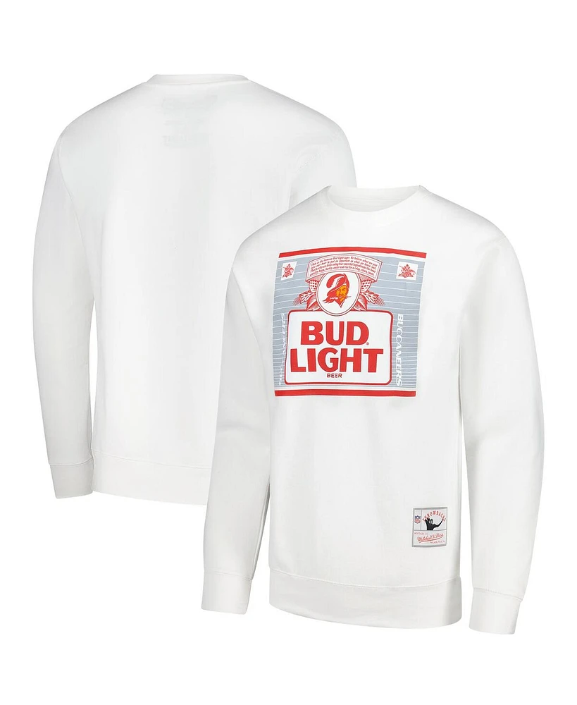 Mitchell & Ness x Bud Light Men's White Tampa Bay Buccaneers The Crest Pullover Sweatshirt