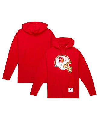 Mitchell & Ness Men's Red Tampa Bay Buccaneers Helmet Logo Vintage Pullover Hoodie