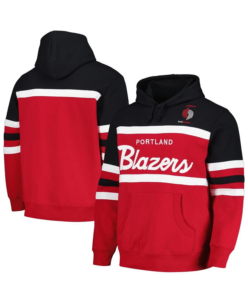 Mitchell & Ness Men's Red/Black Portland Trail Blazers Head Coach Pullover Hoodie