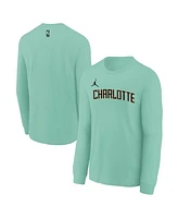 Jordan Big Boys and Girls Mint Charlotte Hornets 2024/25 City Edition Wordmark Performance Long Sleeve T-Shirt